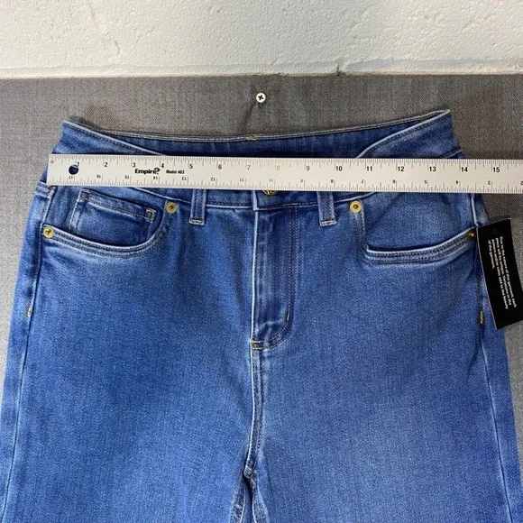 Mally Roncal Womens Wide Leg Jeans Medium Wash Raw Hem Size 4 High Rise Denim - Picture 4 of 11